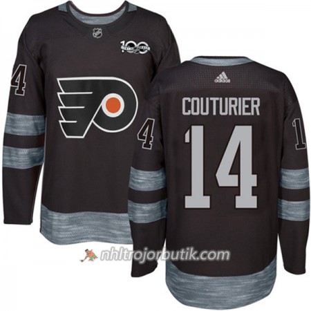 Män Ishockey Philadelphia Flyers Tröja Sean Couturier 14 1917-2017 100th Anniversary Adidas Svart Authentic